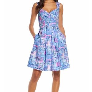Lilly Pulitzer Cyndi Dress in Whisper Blue Yeah Buoy